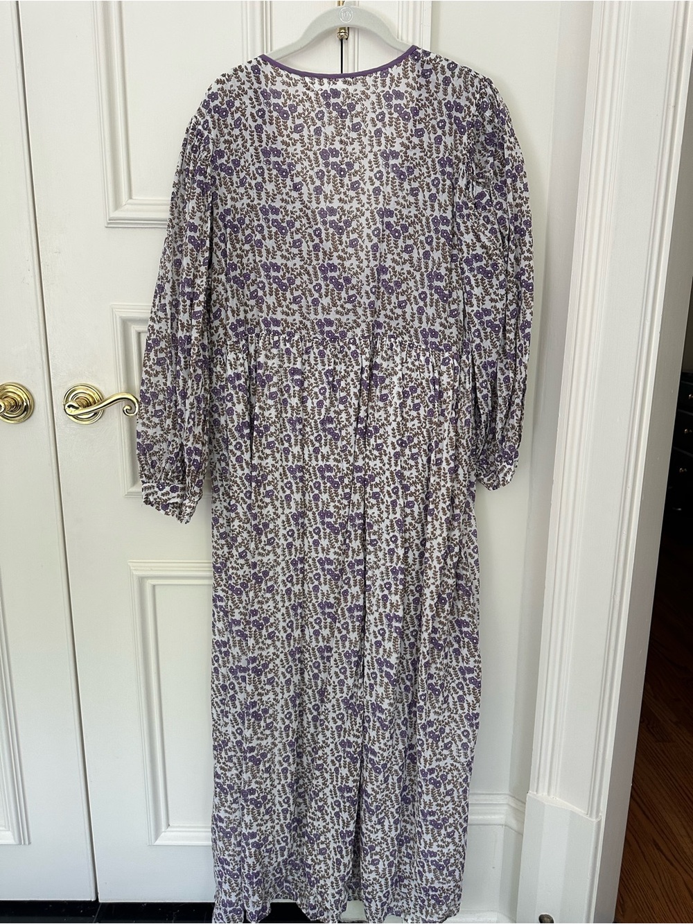 Women’s Lavender Floral Long Sleeve Maxi Dress - Picture 3 of 3